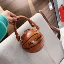 Dámská kabelka ve tvaru basketbalového míče 16 x 16 cm S ozdobným nápisem Zaoblené ucho do ruky Řetízek přes rameno Zapínání na zip 3