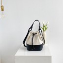 Dámska kabelka vo forme vaku 20 x 14,5 x 26 cm So sťahovacou šnúrkou Svetlá plátenná horná časť Farebné dno a ucho Nositeľná na ramene 1