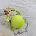 Dámska kabelka vo tvare basketbalovej lopty 16 x 16 cm Kulatá kabelka do ruky s oblým uchom a strieborným reťazcom cez rameno 4