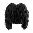 Dámska košeľa dlhý rukáv Elegantná blúzka s volánkami Zaviazovanie za krkom na mašličku Bavlna Polyester Štýlový módny top pre každodenné 6