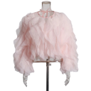 Dámská košile dlouhý rukáv Elegantní halenka s volánky Zavazování za krkem na mašličku Bavlna Polyester Stylový módní top pro každodenní nošení 8