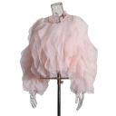 Dámská košile dlouhý rukáv Elegantní halenka s volánky Zavazování za krkem na mašličku Bavlna Polyester Stylový módní top pro každodenní 3