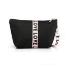 Dámská kosmetická taška na zip Pruh s nápisem LOVE Poutko na zápěstí s karabinou Nylon a polyester Pouzdro do kabelky 13 x 22,5 cm 6