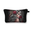 Dámská kosmetická taška s ilustrací pohádkové dívky s velkýma očima Zip s poutkem Polyester 13 x 21,5 cm Na líčidla štětce a drobnosti 5