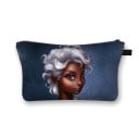Dámská kosmetická taška s ilustrovaným potiskem Portréty žen a africké motivy Polyesterová taštička na zip 13 x 21,5 cm Pouzdro na líčidla 29