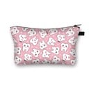 Dámská kosmetická taška s potiskem usměvavých zoubků Polyesterové pouzdro na zip s rozšířeným dnem Rozměr 13 x 21,5 cm Černý vnitřek 3