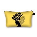 Dámská kosmetická taška s potiskem ženské siluety s afro účesem Plochá taštička na zip na líčidla a drobnosti z polyesteru 21,5 x 13 cm 12