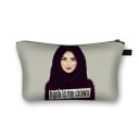 Dámská kosmetická taška s potiskem ženy v hidžábu Polyesterové pouzdro na make-up a drobnosti se zipem a poutkem Rozměr 13 x 21,5 cm 13