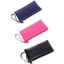 Dámská kosmetická taštička na zip s poutkem na zápěstí Plochý tvar Lesklý povrch s krokodýlí ražbou PU kůže 19 x 11 x 1 cm 4