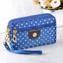 Dámská kosmetická taštička s puntíky Několik přihrádek na zip Přední kapsa Poutko na zápěstí Polyester a PU kůže 14,5 x 9,5 x 5 cm 5
