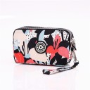 Dámská kosmetická taštička s více přihrádkami na zip Poutko na zápěstí s karabinou Kulatá nášivka Nylon a polyester 16 x 12 x 4 cm 8