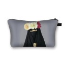 Damska kosmetyczka z nadrukiem kobiety w hidżabie Poliesterowe etui na makijaż i drobiazgi z zamkiem i uchwytem Wymiary 13 x 21,5 cm 10