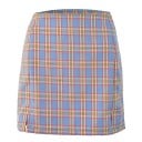 Dámská kostkovaná mini sukně s rozparky Vysoký pas Přiléhavý rovný střih se dvěma krátkými rozparky na předním lemu Polyester s bavlnou 2