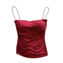 Damska kOszulka Crop Top Uniwersalny Rozmiar Jednokolorowy Cienkie Ramiączka Okrągły Dekolt Materiał Poliester Spandex 9