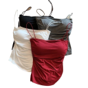 Damska kOszulka Crop Top Uniwersalny Rozmiar Jednokolorowy Cienkie Ramiączka Okrągły Dekolt Materiał Poliester Spandex 6
