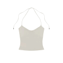 Damska kOszulka Jednobarwne Cienkie ramiączka wokół szyi Dekolt w kształcie O Crop top Materiał nylon spandex Nowoczesny letni top 12