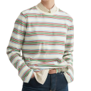 Damska koszulka w paski z długim rękawem Modna, casualowa koszulka z okrągłym dekoltem Elegancki styl retro na miasto i do domu 3