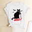 Damska koszulka z nadrukiem czarnego kota 2