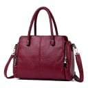 Dámska kožená kabelka do ruky s pletenými uchami Odnímateľný popruh cez rameno Bočné vrecká na zips Koža a polyester 30 x 23 x 11 cm 5