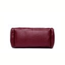 Dámská kožená kabelka do ruky s pletenými uchy Odnímatelný popruh přes rameno Boční kapsy na zip Kůže a polyester 30 x 23 x 11 cm 8