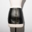 Dámska kožená mini sukňa so zipsom čierna 2