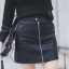 Dámska kožená mini sukňa so zipsom G9 1