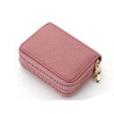 Dámská kožená peněženka s dvojitým zipem 11x8x4 cm více než 18 přihrádek 2 kapsy na mince prémiová umělá kůže elegantní a kompaktní 8