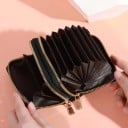 Dámská kožená peněženka s dvojitým zipem 11x8x4 cm více než 18 přihrádek 2 kapsy na mince prémiová umělá kůže elegantní a kompaktní 12