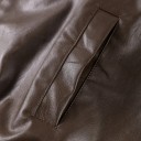 Dámská koženková bunda s páskem na zip s límcem dlouhým rukávem volného oversize střihu na podzim do města i na běžné nošení 12