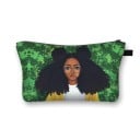 Dámska kozmetická taška s ilustrovaným potlačom Portréty žien a africké motívy Polyesterová taštička na zips 13 x 21,5 cm Puzdro na líčidla 12