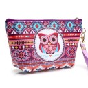 Dámska kozmetická taška s motívom sovičky Puzdro na zips s poutkom na zápästie Polyester a bavlna 21,5 x 12,5 x 7 cm Do kabelky 1