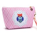 Dámska kozmetická taška s motívom sovičky Puzdro na zips s poutkom na zápästie Polyester a bavlna 21,5 x 12,5 x 7 cm Do kabelky 3