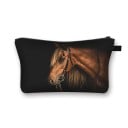 Dámska kozmetická taška s potlačou koní Puzdro na zips s pútkom Polyester 13 x 21,5 cm Na líčidlá štetce a drobnosti do kabelky 19