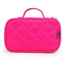 Dámska kozmetická taška s prešívaným kosoštvorcovým vzorom Nylonové puzdro na zips s kovovými ťahadlami Organizér na líčidlá a štetce 4
