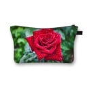 Dámska kozmetická taška s výrazným potlačom ruží Zapínanie na zips s poutkom Čierny vnútro Polyester 13 x 21,5 cm Na líčidlá a štetce 23