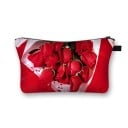 Dámska kozmetická taška s výrazným potlačom ruží Zapínanie na zips s poutkom Čierny vnútro Polyester 13 x 21,5 cm Na líčidlá a štetce 24