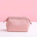 Dámska kozmetická taška so širokým otvorom na líčidlá a drobnosti Lichobežníkový tvar Zips s kovovými krúžkami Nylon 18 x 13 x 9 cm 3