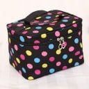 Dámska kozmetická taška vo forme kufríka s rukojetou Dvojitý zips po obvode Materiál polyester Rozmery 16 x 15 x 23 cm Na líčidlá a starostlivosť 5