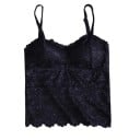 Dámská krajková bralette podprsenka s prodlouženým živůtkem Nastavitelná ramínka Vroubkovaný lem Polyester a krajka Univerzální velikost 2