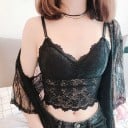 Dámská krajková bralette podprsenka s prodlouženým živůtkem Nastavitelná ramínka Vroubkovaný lem Polyester a krajka Univerzální velikost 7