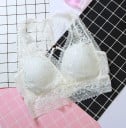 Dámská krajková bralette podprsenka s vyjímatelnými vycpávkami Zapínání na háčky Široký krajkový lem Polyester a spandex Univerzální velikost 1