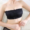 Dámská krajková podprsenka bez ramínek Bandeau střih se síťovinou Bavlna nylon a krajka Univerzální velikost pro obvod 84 až 90 cm 5