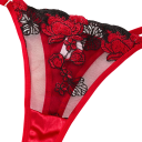 Dámská krajková souprava podprsenka a kalhotky s květinovou výšivkou elastan polyester červená pro každodenní nošení spodní prádlo 4