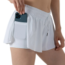Dámska kraťasová sukňa Na šnúrku S kapsami Jednofarebné Provedenie Polyester Spandex Elastická letná sukňa s vnútornými šortkami 8