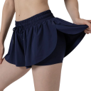 Dámska kraťasová sukňa Na šnúrku S kapsami Jednofarebné Provedenie Polyester Spandex Elastická letná sukňa s vnútornými šortkami 13