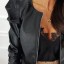 Dámská krátká kožená bunda černá 4