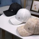 Dámská kšiltovka s tvídovým vzhledem Bavlněná baseballová čepice ze strukturované tkaniny Kovová ozdoba Obvod hlavy 55 až 59 cm 5