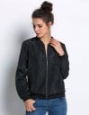 Dámska ľahká bunda bomber na jar a jeseň Zapínanie na zips a žebrovaný stojáčik Vrecko na rukáve Žebrované manžety a lem Polyester 6
