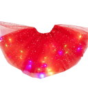 Dámska LED svietiaca tylová sukňa 40 cm Mini baletná sukňa s hviezdnou potlačou Vrstvená tutu sukne na batérie CR2032 Karnevalový doplnok 5