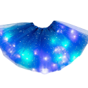 Dámska LED svietiaca tylová sukňa 40 cm Mini baletná sukňa s hviezdnou potlačou Vrstvená tutu sukne na batérie CR2032 Karnevalový doplnok 8